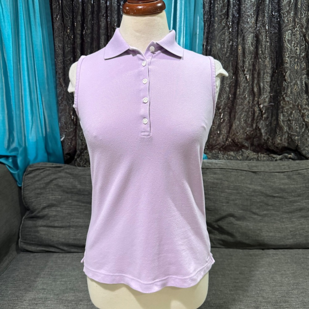 IZOD Womens Sleeveless Stretch Polo Shirt Lavender Purple XS Tennis Golf Sporty